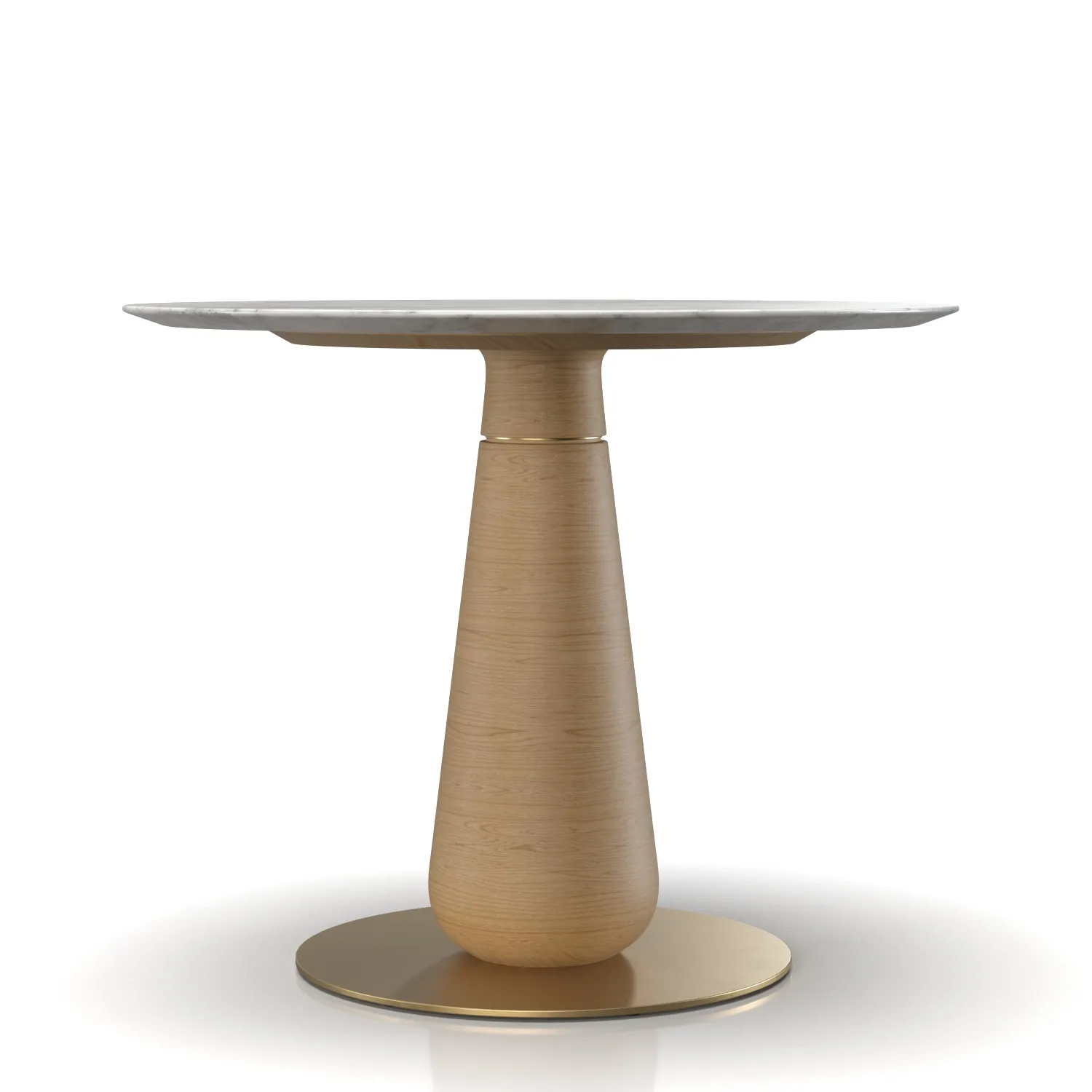 Wood And Metal Base With Top Stone Round Dining Table PBR 3D Model_03